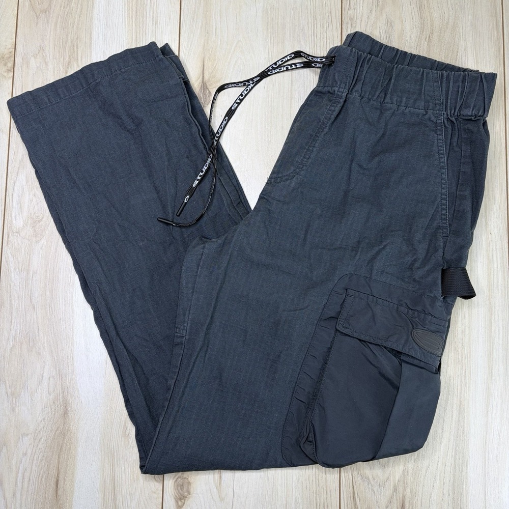Supervsn Studio Cargo Pants Mens Medium Gray Utility Loose RipStop Y2K